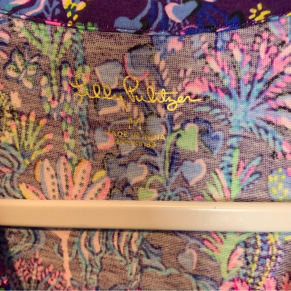 Lilly Pulitzer Alaina Dress Purple Berry Colony Conga Cotton Swing Dress Notched - Picture 3 of 5